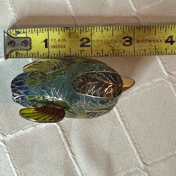 Vintage Chinese Plique A Jour Cloisonne Transparent Enamel Mandarin Ducks - Picture 7 of 16